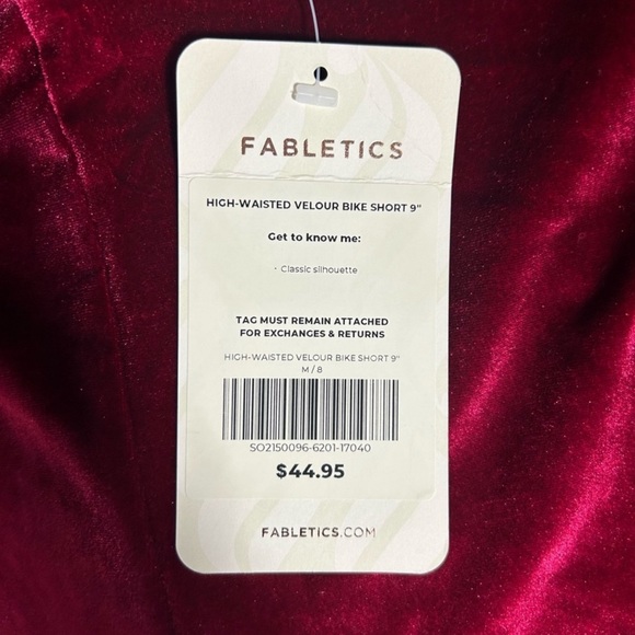 Fabletics High Waisted Velour Bike Shorts size S💥New with tags Stretchy sexy - Picture 12 of 12